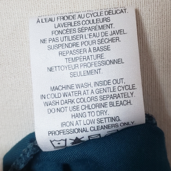 Smart Set peplum sleeveless shirt, size Large, Turquoise and navy blue - Picture 6 of 6